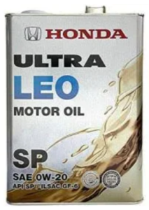 масло моторное Хонда HONDA ULTRA LEO SAE 0W20 API SP/GF-6 4 литра оригинал сделано в Японии 08227-99974