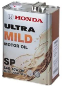 масло моторное Хонда HONDA ULTRA MILD SAE 10W30 API SP/GF-6 4 литра оригинал сделано в Японии 08229-99974